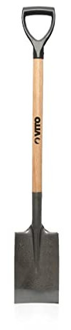 VITO Bêche à Rebord Acier Trempé Manche en Bois Poignée Ergonomique