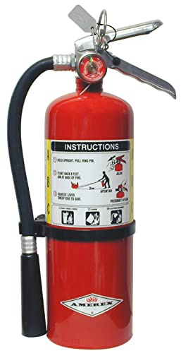 Amerex B500, 5lb ABC Dry Chemical Class A B C Multi-Purpose 5 Pound Fire Extinguisher with Wall Bracket.