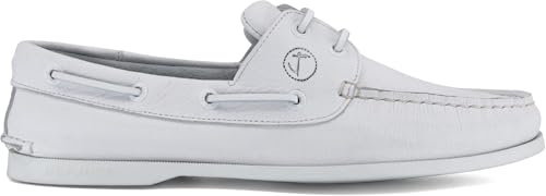 Seajure Chaussures Bateau pour Homme Knude en Cuir Blanc