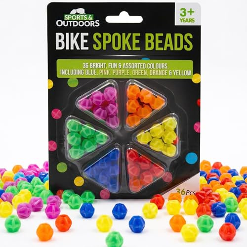 SOL 36pcs Bike Accessories Kids Spoke Beads, Multicoloured Bicycle Spokey Dokeys, Bright and Fun Assorted Colours, Easy to Use Plastic Clip Wheel Reflectors for Girls and Boys