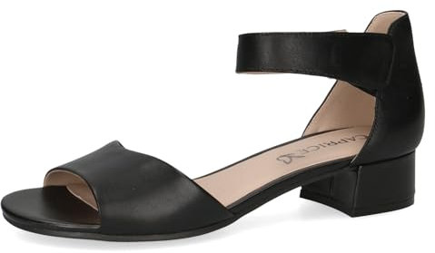 CAPRICE Damen Sandalen mit Absatz aus Leder mit Riemchen, Schwarz (Black Nappa), 39 EU
