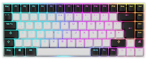 Sharkoon Skiller SGK50 S3 Weiß, RGB Gaming Keyboard, Gateron Yellow, 75% Layout