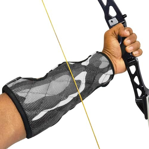 Star Quick Links Archery Arm Guard for Men Women & Kids, Rexine Leather, Adjustable Fit, 3 Hook & Loop Fasteners, Perfect Hold, Bow Archery Protect 3 Strap Guard, Arm Guard Forearm Protector (Grey)