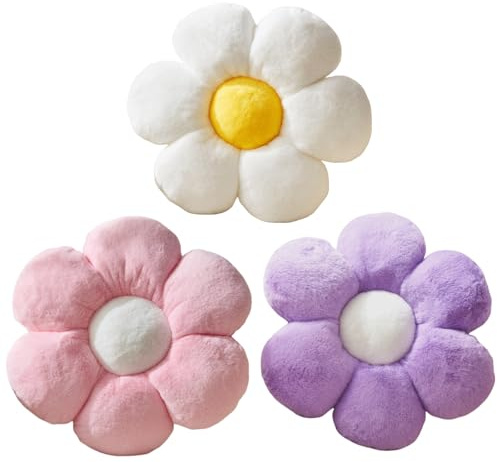 Vdoioe Flower Pillow,Daisy decorativeThrow Pillow 15.7In Cute Flower Cushion Home Decor for Sofa Couch Bed Reading Tent.