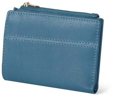 Oak Leathers Wallet for Women Full Grain Leather - Small RFID Coin Purse Credit Card & ID Holder for Ladies,Bifold Wallets for Teenager (Nappa Ottanio)