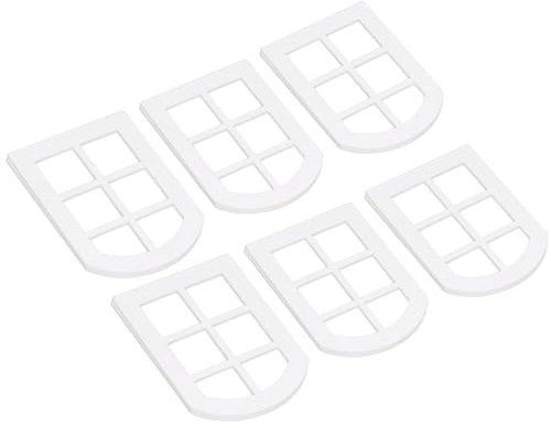 Lot de 6 fenêtres de maison de poupée, cadre de fenêtre miniature, ornement, meubles de maison de poupée à l'échelle 1:12, minuscules fenêtres en bois pour la décoration