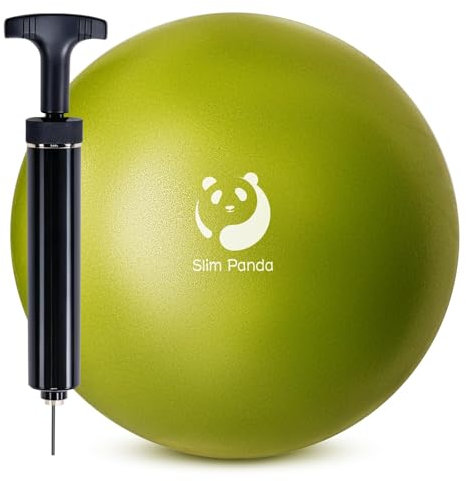 Slim Panda Gymnastikball Klein,23-25cm Pilates Ball mit Pumpe,Soft Yoga Ball fürHause,Fitness,Balance Training,SeniorenTherapie（Auslaufsichere Aufblasdüse） ﻿ (Grün)