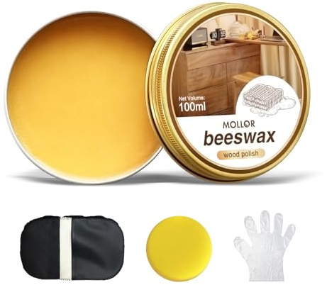 MOLLOR Non-Toxic Wood Wax for Furniture, 3.5 Oz Clear Protective Finish