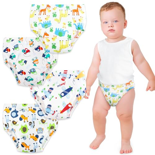 UNIFAMILY Culotte Apprentissage Propreté Garcon 2-6 Ans Lot de 4 Culotte d Apprentissage Enfant Garçon Coton Culotte Apprentissage Nuit pour Bébé 3 Ans