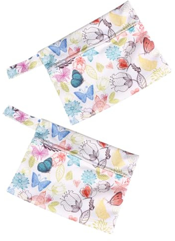 Beaupretty 2piezas Bolsa Porta Compresas Para Mujer Funda De Viaje Portátil y Resistente Para Toallas Sanitarias y Pañales Colorido Organizador De Neceser