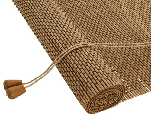 vidaXL Estor Enrollable Marrón 150 x 220 cm Bambú, Persiana Enrollable Ajustable, Cubierta Moderna, Resistente UV, Cortina de bambú ecológica, controla la luz