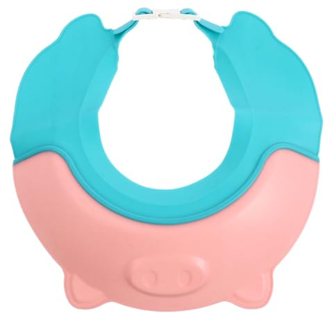 DRAFIDEEP Adjustable Pink Shower Cap with Pig Shape, Ear Protector and Shampoo Hat for Washing Hair, Prevents Water Backflow, for Bathing and Hair Cutting