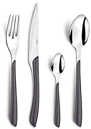 Amefa - Servizio di posate multiuso, Serie: Eclat, in cofanetto, Acciaio Inox ABS SAN, grigio, Ménagère 16 couverts pour 4 personnes