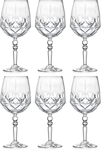 Unknown1 Goblet Red Wine Water Glass Set of 6 24 Oz. Inc. Made in Europe Clear Piece Dishwasher Safe
