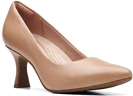 Clarks Femme Kataleyna Gem Escarpins, Cuir Beige Chaud, 41.5 EU Large