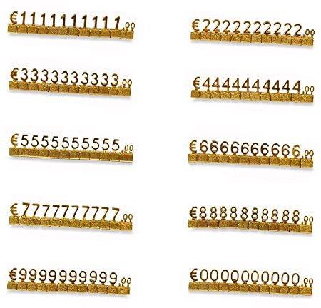 Mini-Würfel-Preisschild, 10 Sets, Preis-Anzeigewürfel, verstellbares 3D-Metall-Preiswürfel-Set für Schmuck, Uhren, Ringe, Shop-Preisanzeige – Gold/EUR