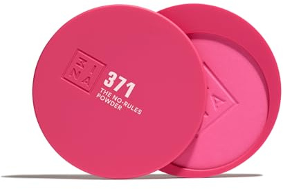 3INA MAKEUP - The No-Rules Powder 371 - Rose vif - Poudre Compacte 3 en 1 Rose vif pour Yeux Lèvres et Joues - Poudre avec Acide Hyaluronique et Céramides - Formule Légère - Vegan - Cruelty Free