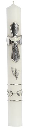 Catholic Baptism Candle Set for Boys, Baptismal Candles for Baptism for Girls Kit - Velas para Bautizo de Niño (Silver)