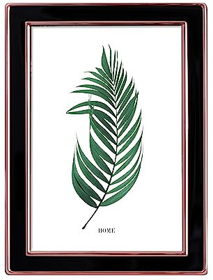 Inov8 Framing Tarnish Resistant Silver Plated Picture Frame - Rose Gold Black Enamel Design for 6x4 Inch (15x10cm) Photo