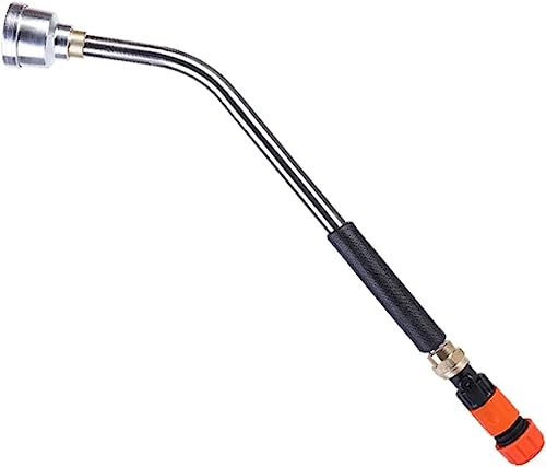 Pistolet d'arrosage de jardin de 1,9 cm, pulvérisateur de jardin en acier inoxydable, de pulvérisation de tuyau, lance à eau à long tube haute pression