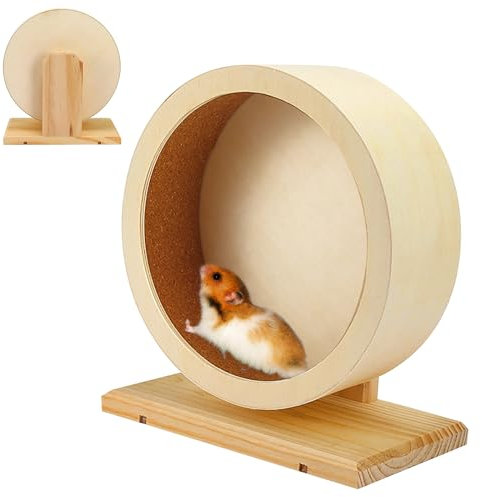 Hamsterrad Aus Holz - Leises Laufrad Für Hamster, Rennmäuse, Mäuse, Chinchillas Und Andere Kleintiere (Ø: 15cm) - Kleintierspielzeug