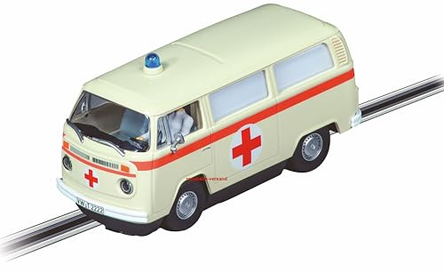 Carrera DIGITAL 132 VW Bus T2b Ambulance, Red Cross | Slotcar Ready to Race | Perfekt für Männer, Kinder & Erwachsene | Maßstabsgetreue 1:32 Nachbildung mit Licht- und Soundfunktion