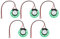 eMagTech Mini-Lautsprecher, Spielzeug, magnetischer Lautsprecher, interner Ersatz-Lautsprecher, 8 Ohm, 0,5 W, für DIY-Elektronikspiele, 26 mm, Kabellänge: 100 mm, Grün, 5 Stück