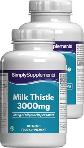 Chardon-Marie 3000mg | 360 Comprimés | Adapté aux Végétaliens |Jusqu’à 6 mois de bienfaits |SimplySupplements