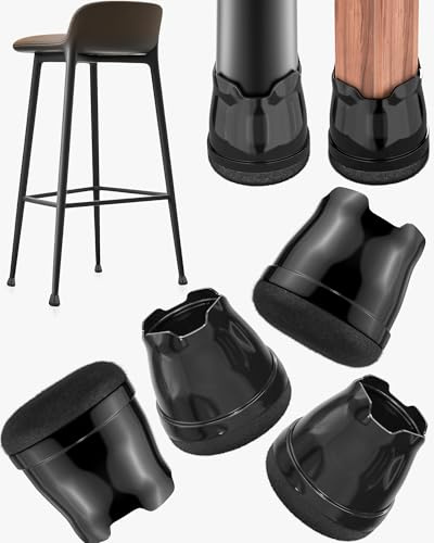 yomanta 24 Piezas Protector Patas Sillas Silicona, Antideslizante, Antiruido y Antiarrañazos, Almohadillas para Patas de Sillas - Protege Suelos de Parquet, Cerámica y Madera - Negro XS 15-20mm