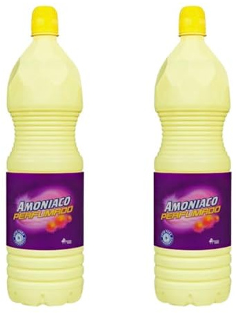 Pack 2 Botellas Amoniaco Perfumado 1,5 L (3 L Total) - Limpiador Multiusos para Suelos, Baños, Cocina - Aroma Agradable Acción Desengrasante