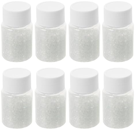 SHERCHPRY 8 Pezzi Ghiaia di Vetro Frantumato Bianco per Acquari e Artigianato Perle di Vetro Irregolari per Decorazioni Fai da Te Sicuro per Progetti Creativi e Ambienti Acquatici