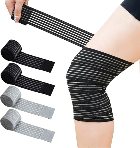 Eniyou 4 PCS 200cm Musleras Compresion HombreMedia Muslera CompresióN Mangas de CompresióN para Muslos Musleras para Calambres y Contracturas Musculares para Correr