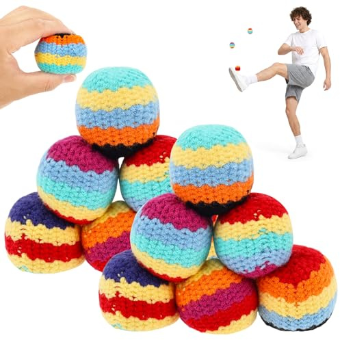 Deuson Pelotas de malabares trenzadas a mano, pelotas de malabares suaves, para principiantes, escuelas, juegos de circo y actividades al aire libre (12 unidades)