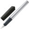 Lamy nexx black Füller - Füllhalter mit rutschfestem Griff & polierter Stahlfeder in Strichbreite M - dreieckiges Gehäuse aus Aluminium - inkl. Tintenpatrone T 10 blau - Rechtshänder