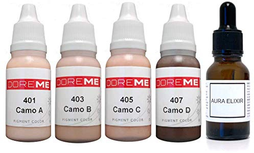 Doreme Permanent Makeup Pigment Skin tone Set Kit Areola Cover Up Camo Ink Color Cosmetic Camouflage Micropigmentation Sets (Skintone)