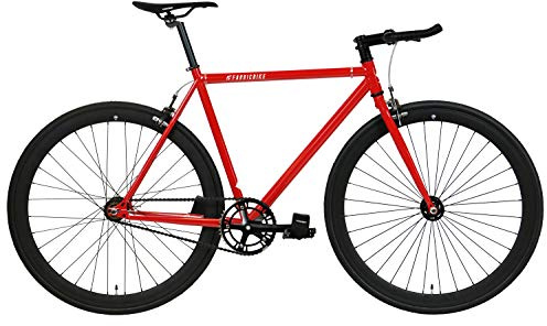 FabricBike Original Pro- Bicicleta Fixie, Piñon Fijo Flip-Flop, Single Speed, Cuadro Hi-Ten Acero, 10,45 kg. (Talla M) (Pro Red & Matte Black, S-49cm)
