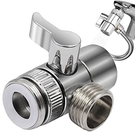 3 Wege Umschaltventil, M22 x M24 Messing Wasserhahn Diverter, Umschalter Umstellventil, Dusche Umschaltventil, für Toiletten, Badezimmer, Küche