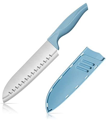 Dsmile 7 Inch Chef's Knive Sets Paring knives Japanese Chefs Knife Fruit and Vegetable Knife Stainless Steel Kitchen Utility Knives with Blade Guards(1 Pcs)