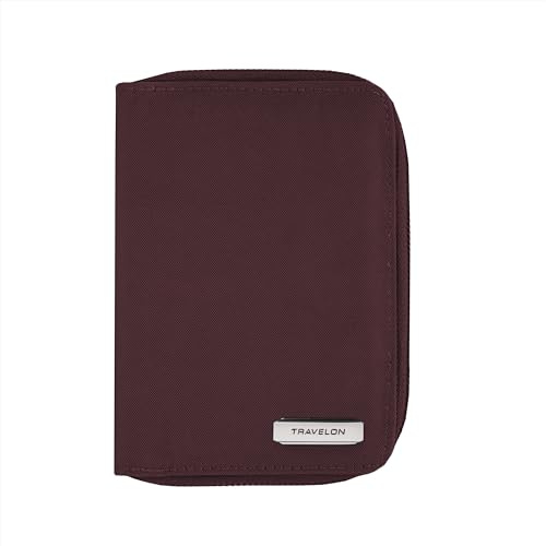 Travelon - Porta-passaporto con cerniera e blocco RFID, 4.5 x 0.75 x 6