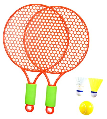 JISADER Tennis Racket for Children's Badminton Tennis Set with Ball and Shuttlecock Racket Training Tennis Racquet for Play Girls, Orange