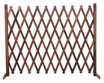 Movehii Clôture en bois extensible - 120 x 35 cm (160 x 50 cm) - Marron - Style jardin