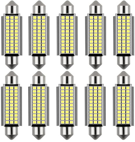 CJBIN Auto LED Innenbeleuchtung, 8 Stück 41MM Led Auto Innenraumbeleuchtung, 12V 1.2W Led innenraumbeleuchtung Birne Auto, Auto Innen Beleuchtung, Einfach zu Verwenden, Weiße Licht
