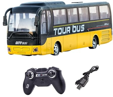 Luwecf Autobús Escolar RC de Alta Tecnología para Niños, Amarillo