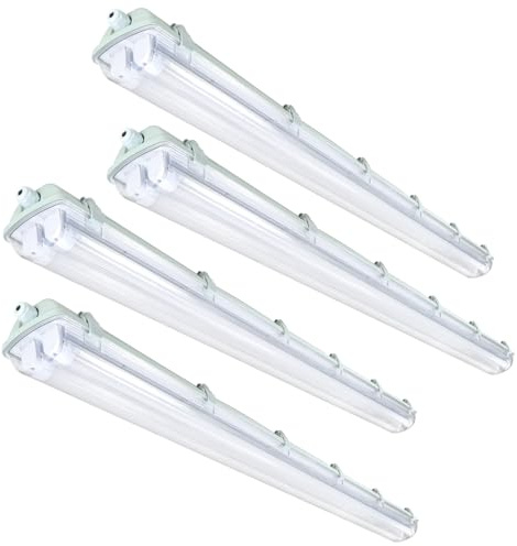 Izrielar 18 W LED fuktsäker armatur, 4 st diffusorarmatur 120 cm 2 x LED-rör 3600 lm, 6000 k kallvit dagsljus industriell strålkastare verkstad armatur belysning IP65 badrum lysrör