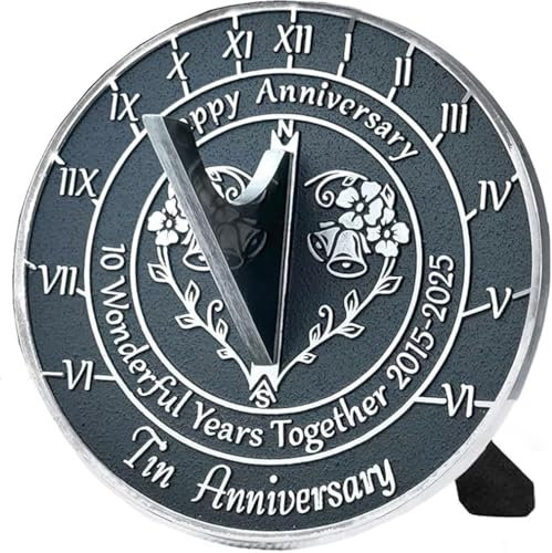 ANTIQUEMEDIEVAL Sonnenuhr zum 10. Hochzeitstag 2025, Geschenk für den Garten