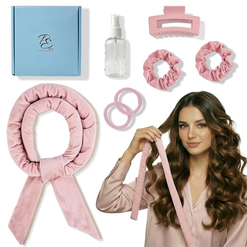 PURESSENSE Beauty Bigoudis de nuit pour boucles sans chaleur – Heatless Curls Band – Kit de nouilles pour cheveux sans chaleur Overnight Curls & Blowout Hair – Ruban à boucler pour grandes boucles