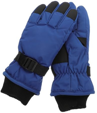 Veemoon 1 Paar Skihandschuhe Berghandschuhe Kinderhandschuhe Skaten nachweisen Schnee Skifäustlinge für Jungs Skifahren Handschuhe für Arktisches Vlies Blue