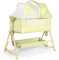 HOLAVIDA 5 in 1 Beistellbett Baby, Höhenverstellbare Babywiege, Stubenwagen Baby mit Wickeltisch, Aufbewahrungskorb, Moskitonetz, Matratze, Tragbar Reisebett für Neugeborene/Kleinkinder (Beige)