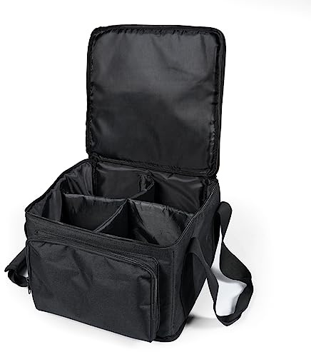 Sac à Main pour Projecteurs LED Par 6 x 18 W, PVC Imperméable, avec Fermeture éclair Lisse, 4 Compartiments, Peut Contenir 4 Projecteurs Par à l'intérieur, pour le Stockage et le Transport