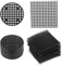 TANCUDER 120 Stück Blumentopf Mesh Pad Bonsai Gitter Verhindert Bodenverlust Blumentopfloch-Matten Kunststoff Garten Drainage Mesh für Bonsai- oder Topfpflanzen im Freien 2 Größe (Schwarz)